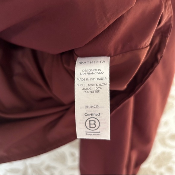 Athleta Arcadia Jacket Burgundy XXS Adjustable Waist & Cuffs | Sold Out - Picture 7 of 7
